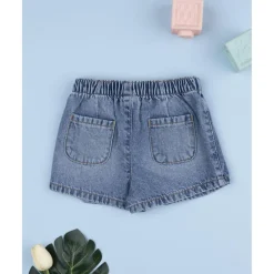 Falda pantalón denim niña flores