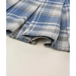 Falda plisada tartán azul y beige para niña