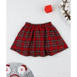 Falda tartán de niña con lazo y lentejuelas
