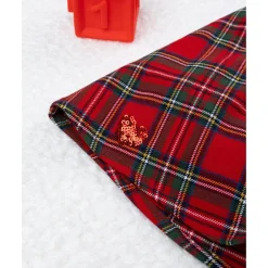 Falda tartán de niña con lazo y lentejuelas