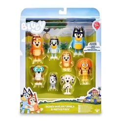 Famosa - Bluey - Pack Figuras Familia y Compañeros de Colección Serie Dibujos Infantil ㅤ