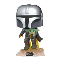Funko Pop! - Star Wars - El Mandaloriano y Baby Yoda volando