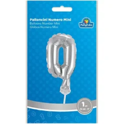 Globo aluminio plateado número 0