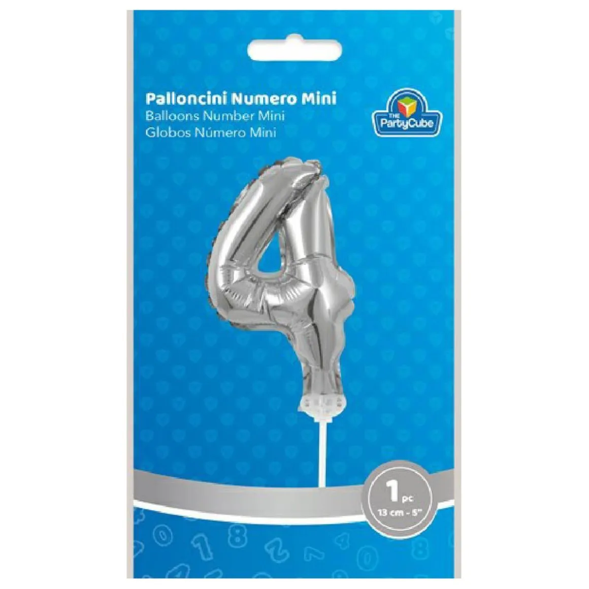 Globo aluminio plateado número 4