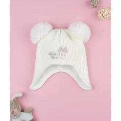 Gorro crema para niña con Minnie