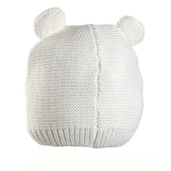 Gorro de punto blanco con orejas