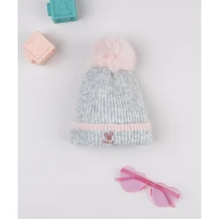 Gorro de punto con pompón Minnie para niña
