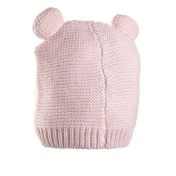 Gorro de punto rosa con orejas