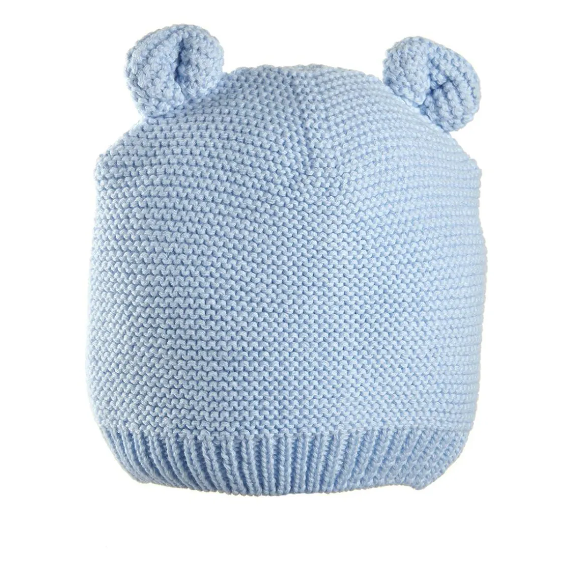 Gorro de tricot azul con orejas