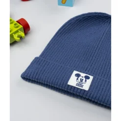 Gorro niño azul de canalé con Mickey