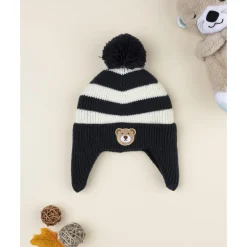 Gorro peruano niño blanco/azul "oso"
