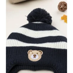 Gorro peruano niño blanco/azul 