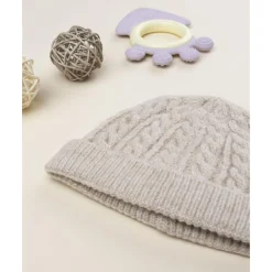 Gorro tricot de niño beige