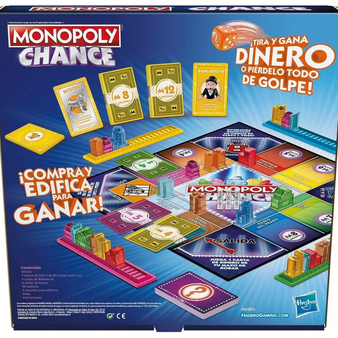 Hasbro - Juego de mesa rápido para 2 a 4 jugadores en español