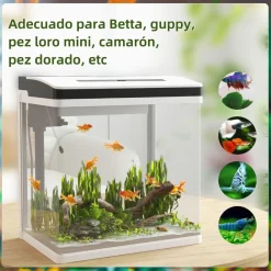 Homcom - Acuario 28L con filtro e iluminación