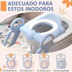 Homcom - Adaptador WC plegable Azul y Blanco
