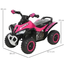 Homcom - Andador Quad Cuatrimoto Rosa HomCom