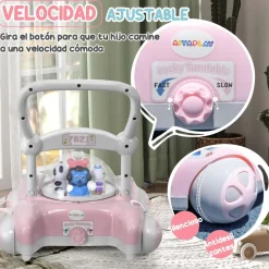 Homcom - Andador Rosa para bebés