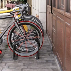 Homcom - Aparcamiento para 4 bicicletas Negro