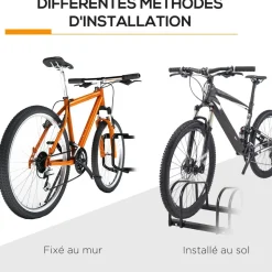 Homcom - Aparcamiento para 4 bicicletas Negro