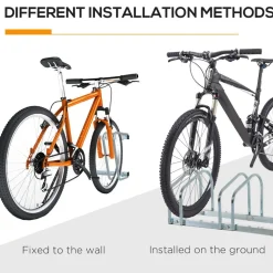 Homcom - Aparcamiento para 6 bicicletas Plata