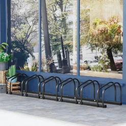 Homcom - Aparcamiento para 6 bicicletas Negro