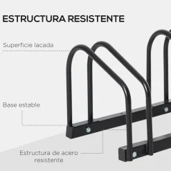 Homcom - Aparcamiento para 6 bicicletas Negro