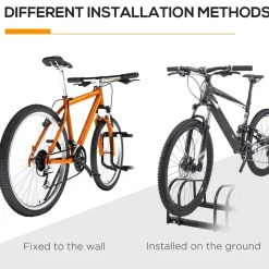 Homcom - Aparcamiento para 6 bicicletas Negro