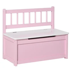 Homcom - Baúl para juguetes Madera Rosa