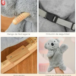 Homcom - Balancín de madera con sonidos Koala