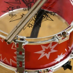 Homcom - Batería infantil 7 piezas con taburete Rojo