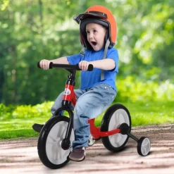 Homcom - Bicicleta de Equilibrio con Pedales Roja HomCom