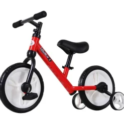Homcom - Bicicleta de Equilibrio con Pedales Roja HomCom