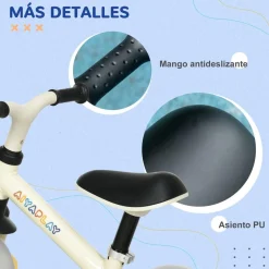 Homcom - Bicicleta Equilibrio ajustable Blanco