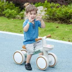 Homcom - Bicicleta equilibrio sin pedales 4 ruedas