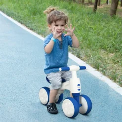 Homcom - Bicicleta sin pedales blanco-azul