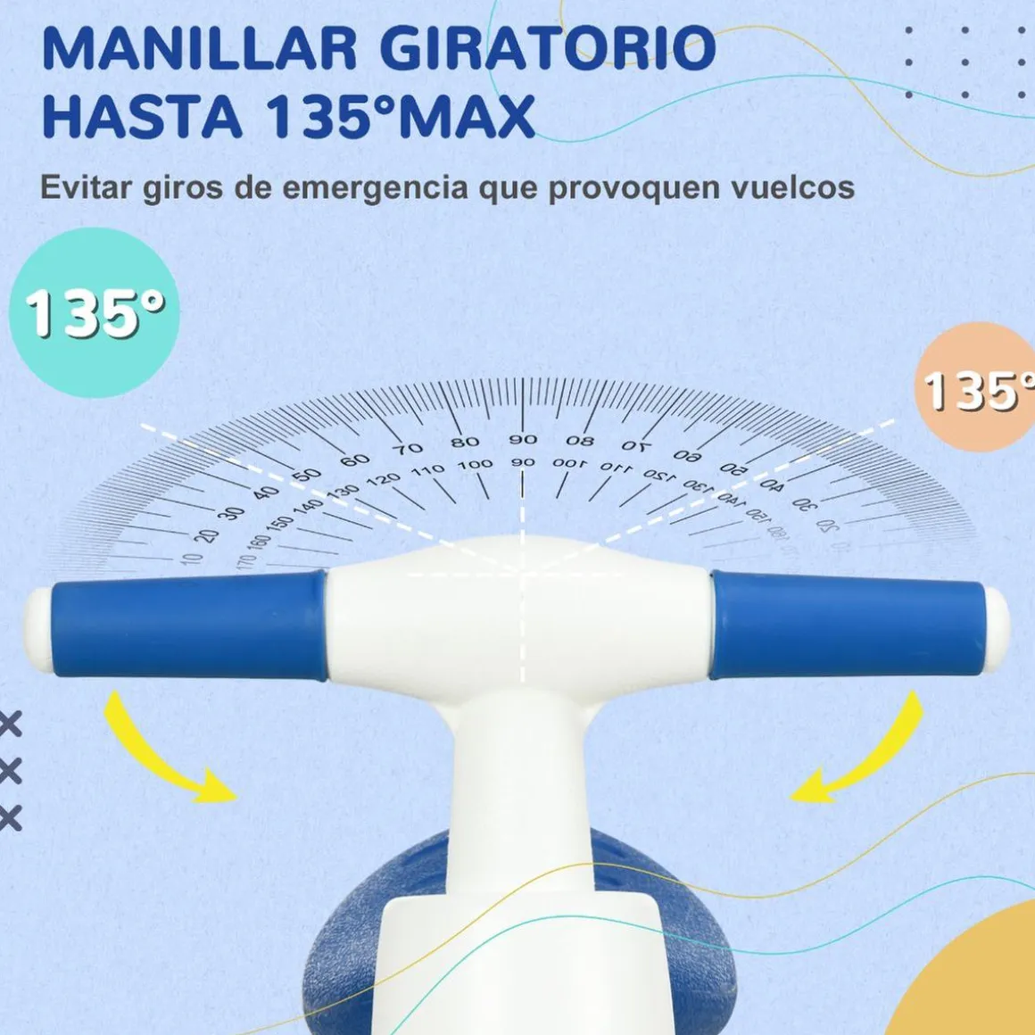 Homcom - Bicicleta sin pedales blanco-azul