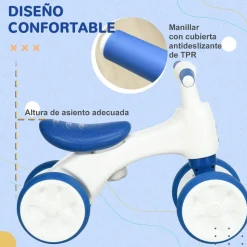 Homcom - Bicicleta sin pedales blanco-azul