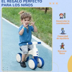 Homcom - Bicicleta sin pedales blanco-azul