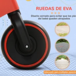 Homcom - Bicicleta sin pedales rojo