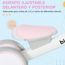 Homcom - Bicicleta sin pedales Rosa