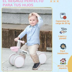 Homcom - Bicicleta sin pedales Rosa