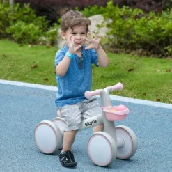Homcom - Bicicleta sin pedales Rosa
