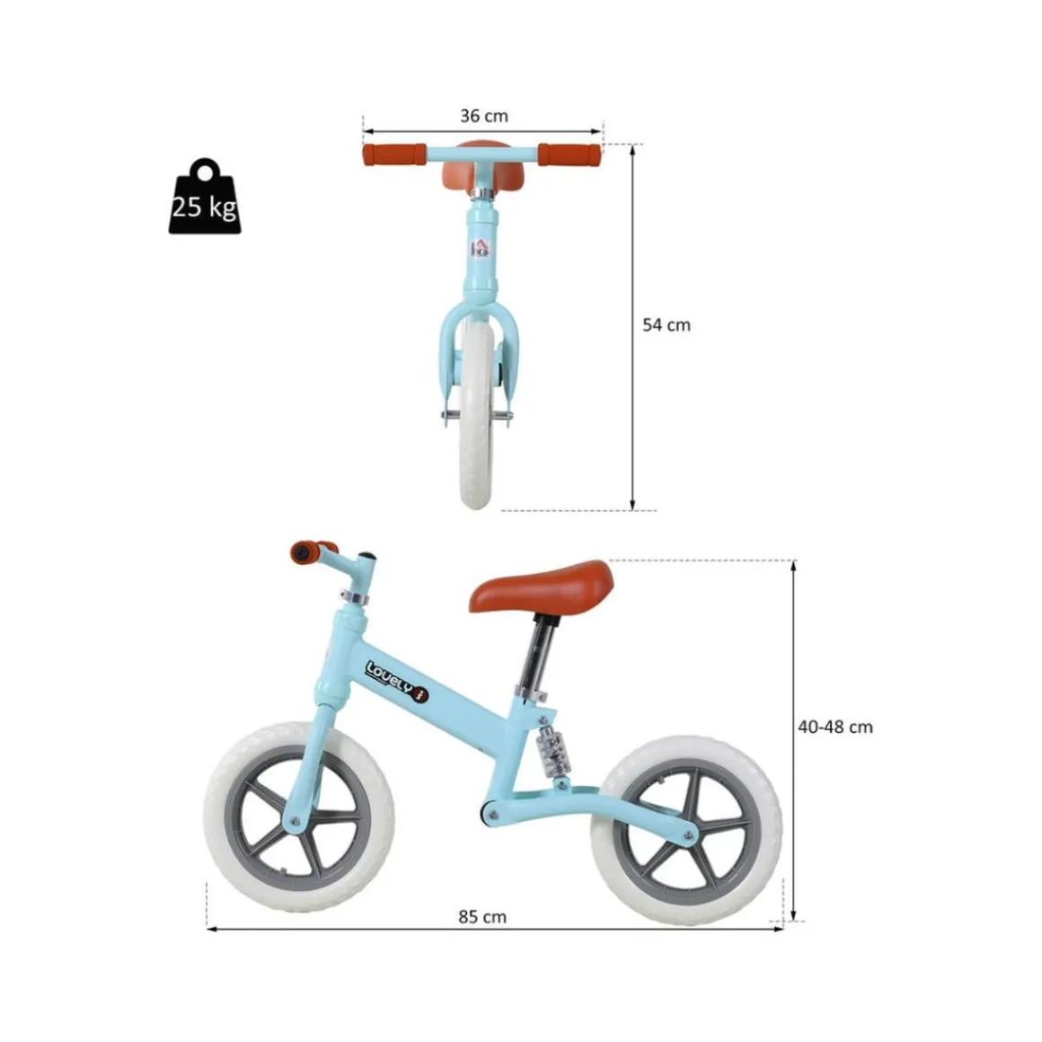 Homcom - Bicicleta sin pedales para niños