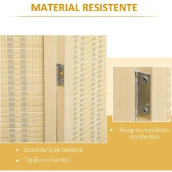 Homcom - Biombo de bambú 4 paneles