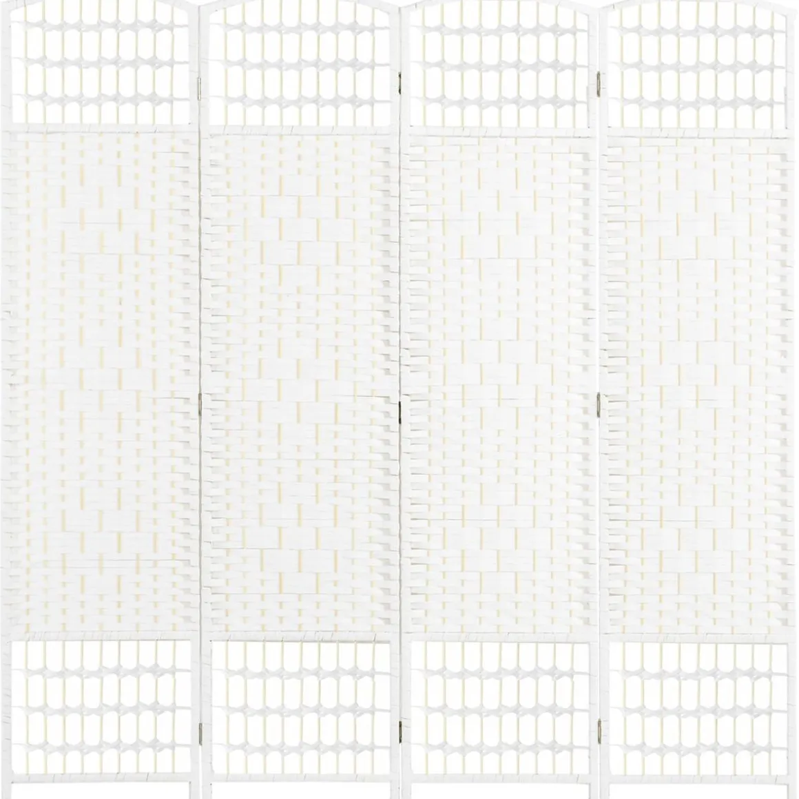 Homcom - Biombo de cuerda de papel 4 paneles