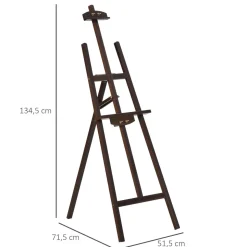 Homcom - Caballete de madera con trípode Marrón