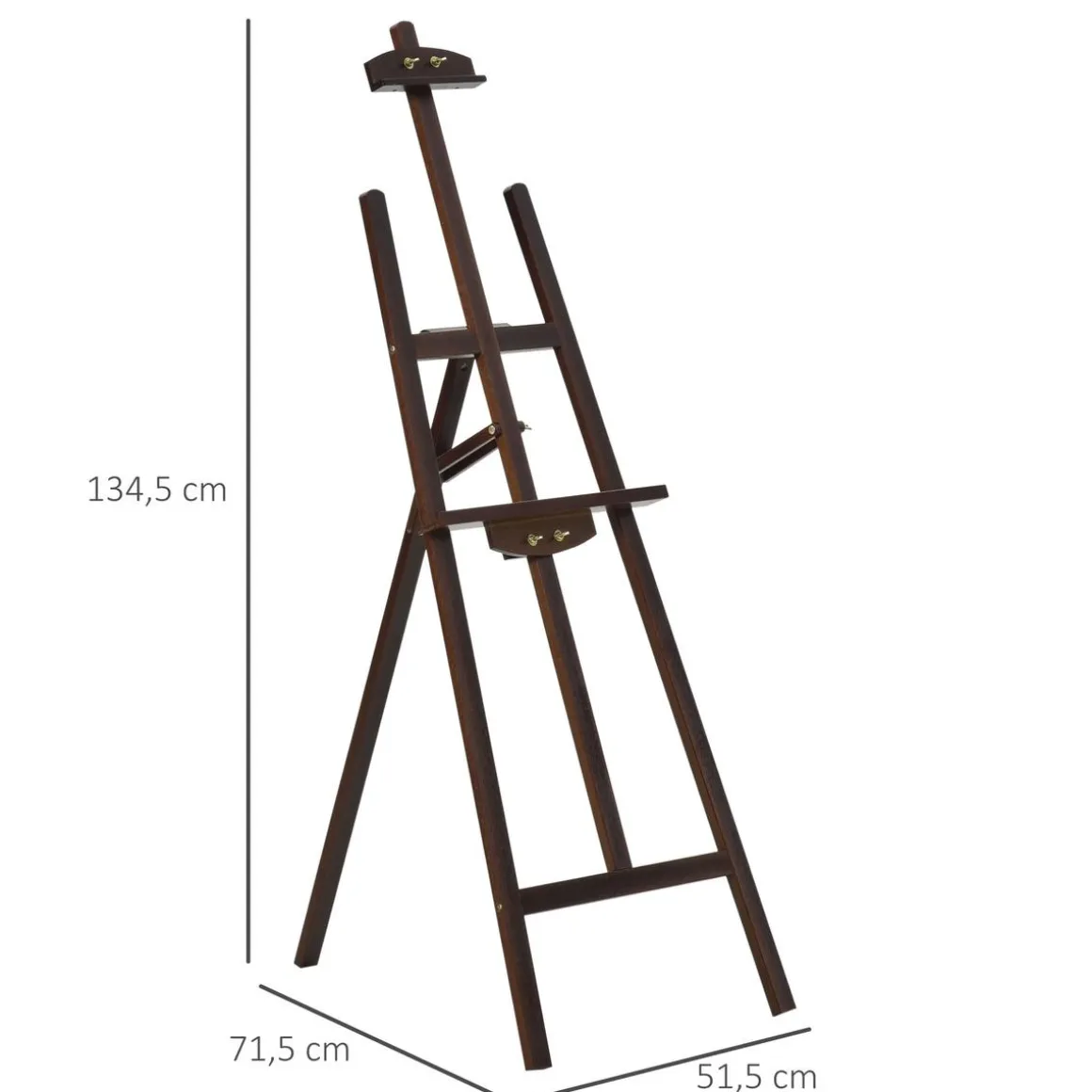 Homcom - Caballete de madera con trípode Marrón