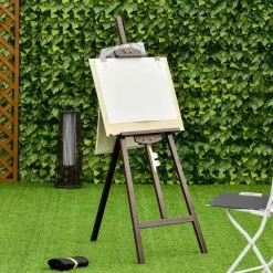 Homcom - Caballete de madera con trípode Marrón