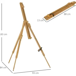 Homcom - Caballete de pintura plegable de madera